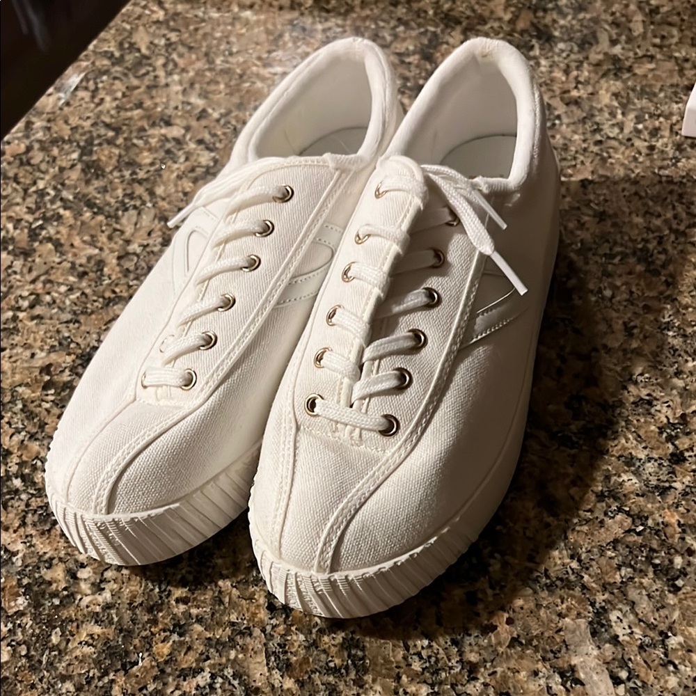 Tretorn White Canvas Sneakers